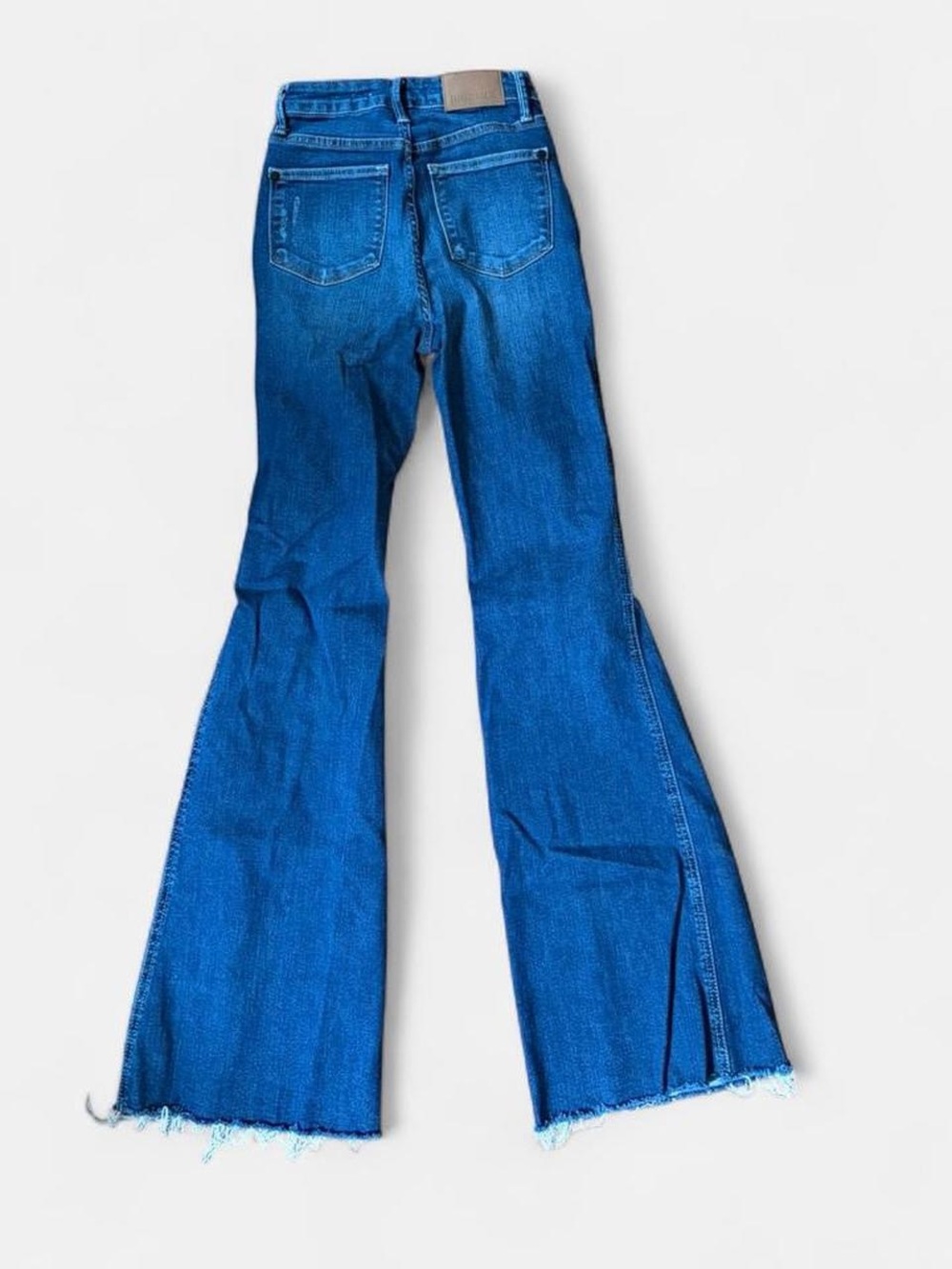 Dark Wash Distressed Flare Jeans - Picture 2 of 2